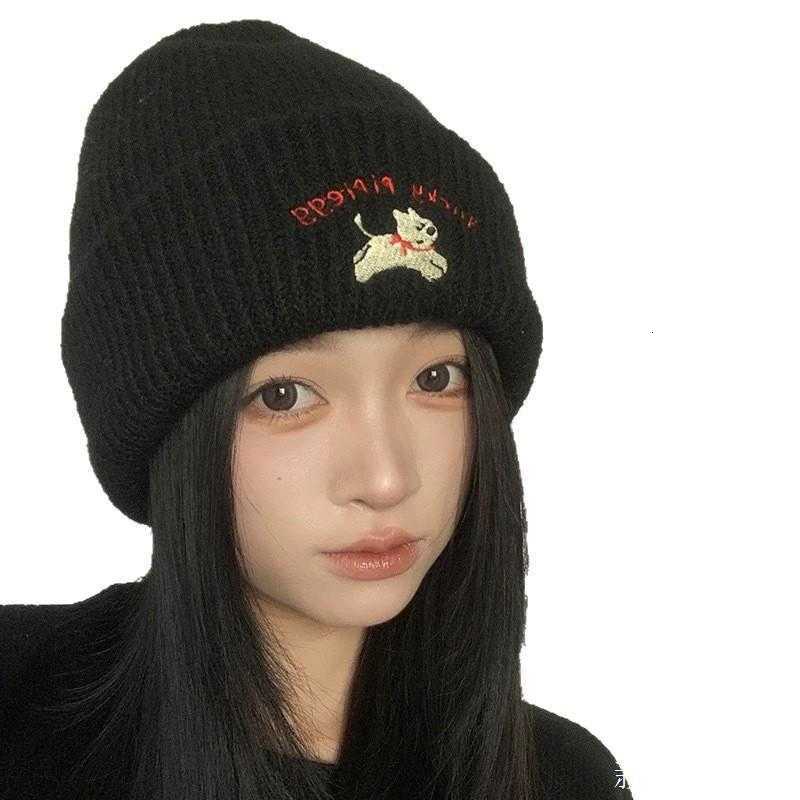 New Year Gift Embroidered Knitted Autumn Winter Hat Warm Face-Enhancing Ear Protection Wool Hat Autumn Winter Versatile Cold Hat Korean Style S260225
