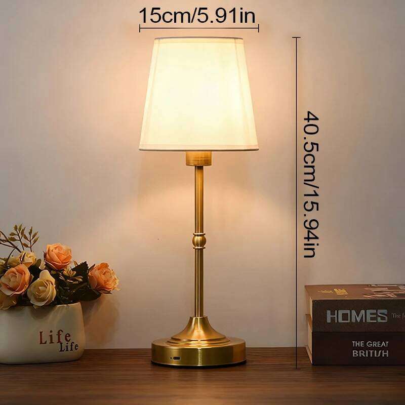 Fabric Desk Rechargeable Touch Table Lamp Replaceable Bulb For Restaurant Hotel Room Bedside Decor Lighing H260225