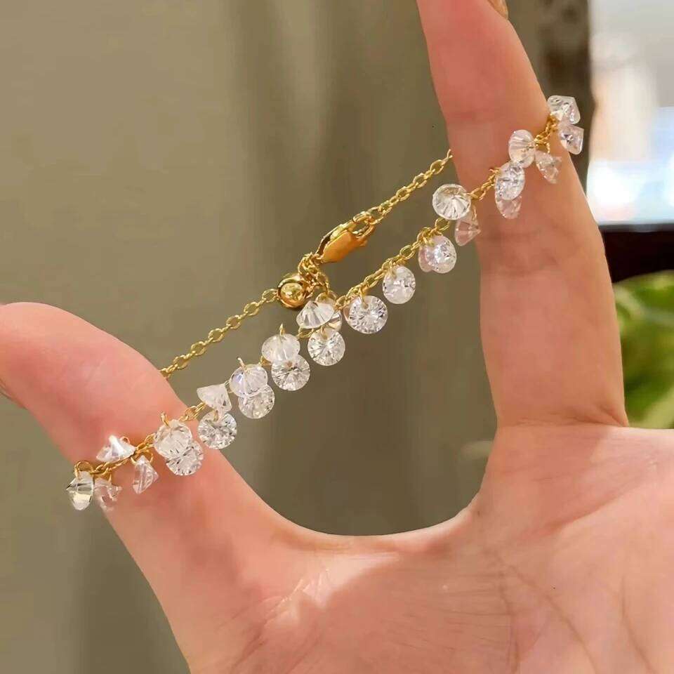 ZAKOL High Quality Copper Metal White Crystal Bead Pendant Charm Bracelet for Women Stylish Bridal Wedding Party Jewelry Z260225
