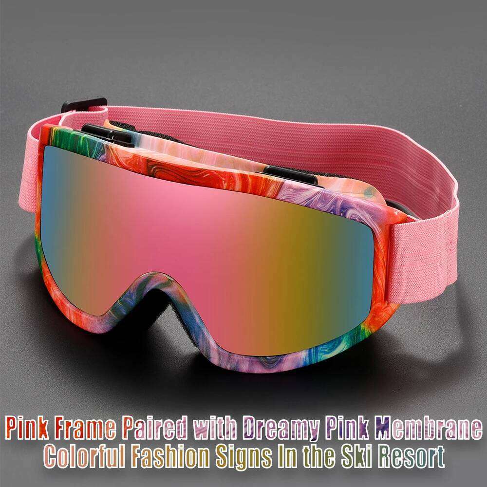 TPU Large Frame One-Piece Water Transfer Ski Goggles with Sponge High Definition Snow Protection Eyewear Z260225