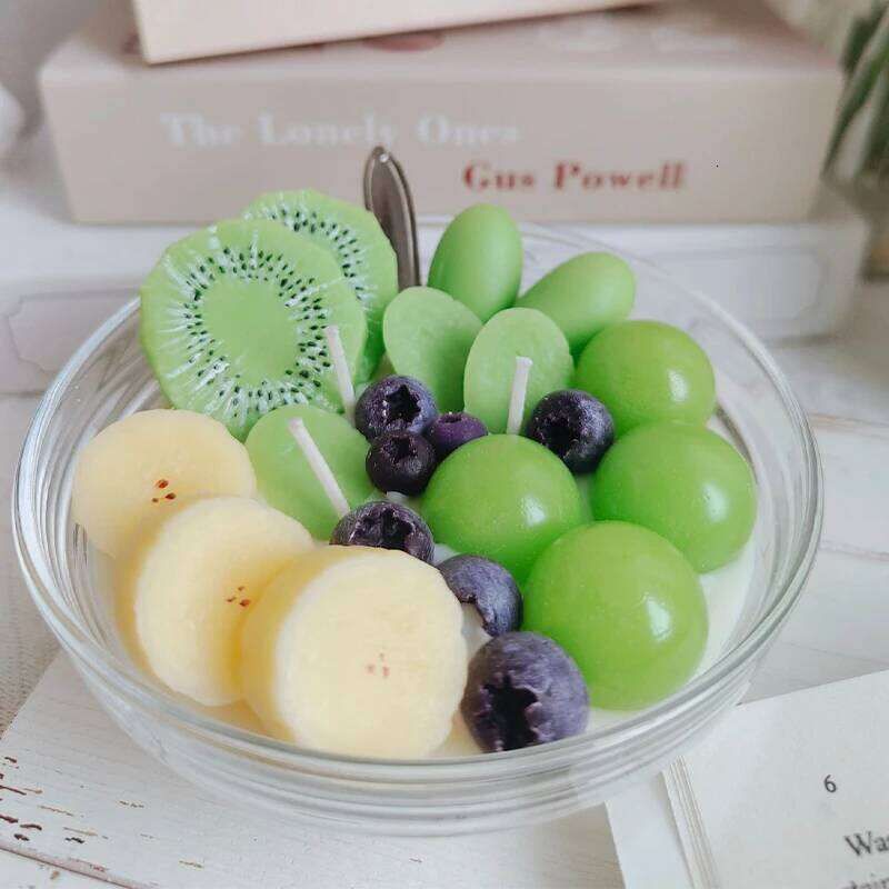 Handmade Scented Candle, Grape and Kiwi Fruit Cup, Soy Wax, Fragrance Ornament, Birthday Gift, Dessert Cup W260226
