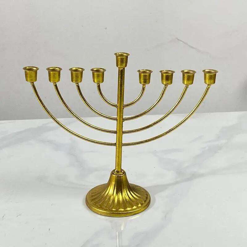 Menorah 7/9 Branch Jewish Candle Holder Detachable Metal Candlestick Vintage Desktop Candelabra Hanukkah Decoration W260226