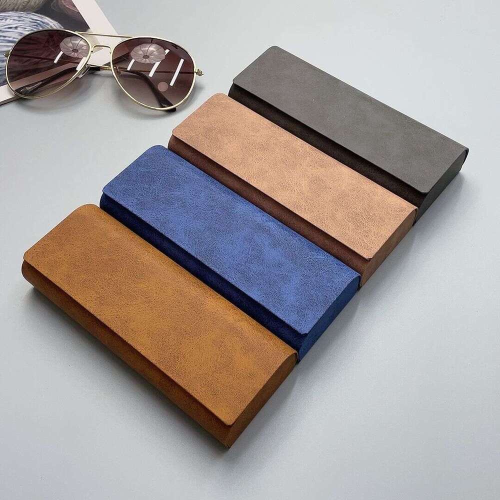 Portable Glasses Case Lightweight Anti Stress Design with Magnetic Closure and Sheepskin Texture for Retro Sunglasses Storage Travel Gift(Note the 1 c