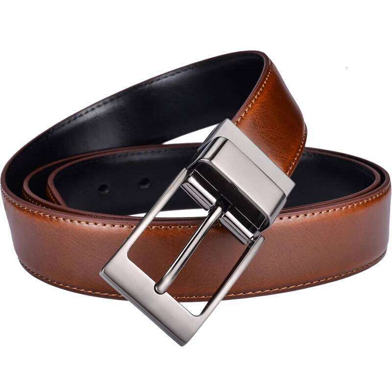 1Pcs Leather Reversible Belts Men 1 3/8" for Dress Pants - 2 Styles in One Belt Y260225