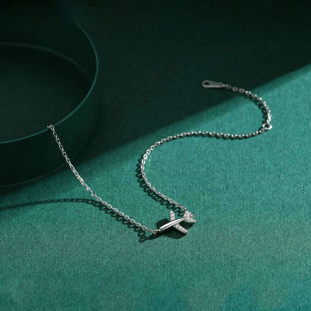Modian Fashion Clear CZ Aircraft Bracelet Solid 925 Sterling Silver Charm Chain Exquisite Bracelets For Women Girls Jewelry Gift Z260225