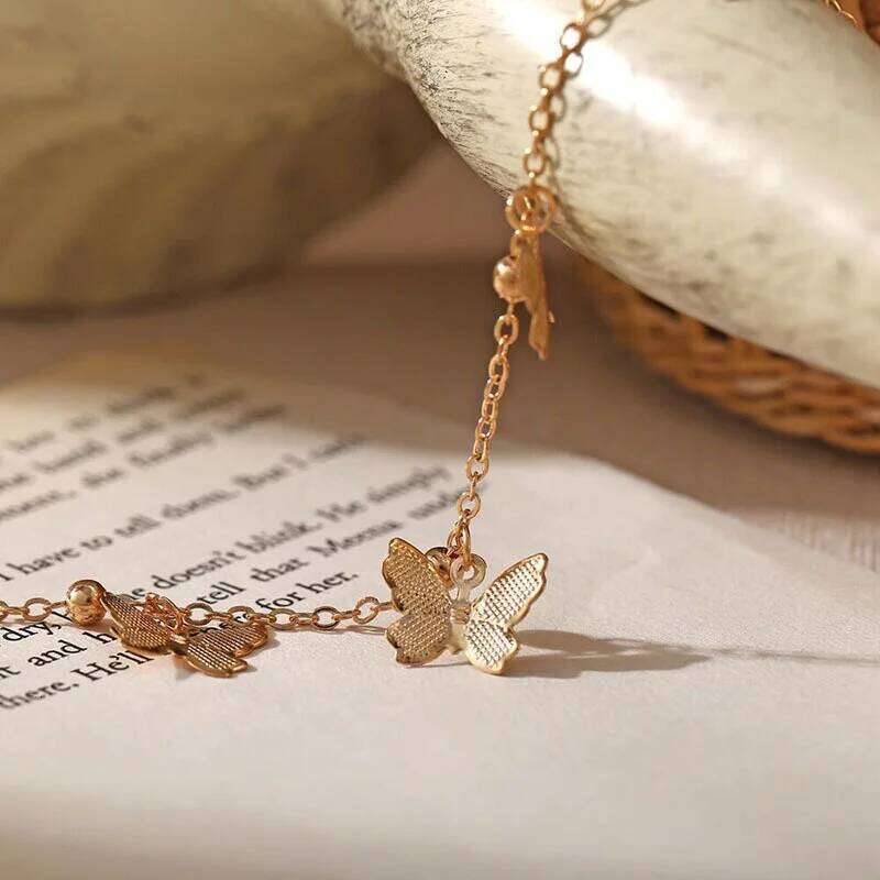 New Arrival Bracelet Simple Girls Sweet Butterfly Pendant Charm Bracelets Hand Jewelry Gifts For Women Beach Anklet Z260225