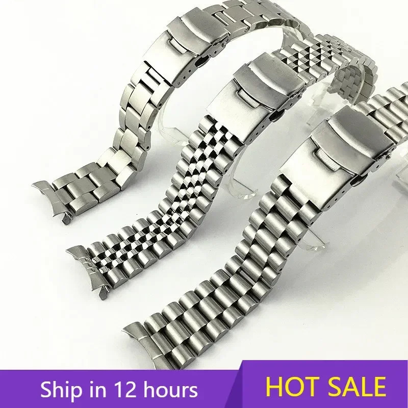 20mm 22mm For Seiko Solid Stainless Steel Band Mens Sports Strap Srpd Skx007Skx009 SRPD63K1 Jubilee Curved End Bracelet 260203