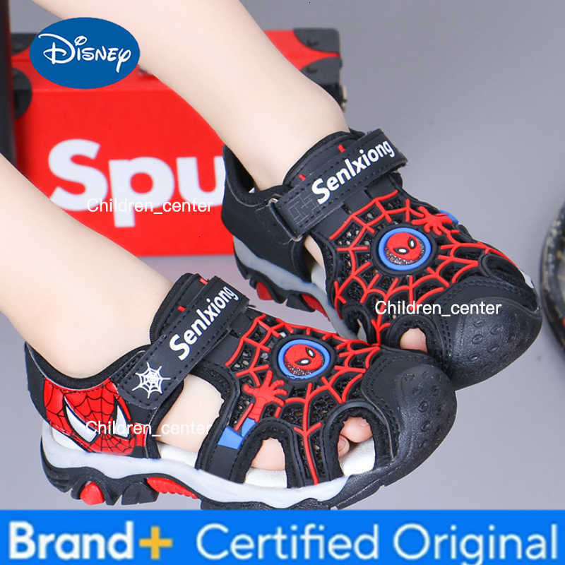 Summer Kids Boys Sandals Girls Cartoon Spider Man Student Closed Toe Orthopedic Non slip Children Sport Pu Leather Beach Shoes H260226