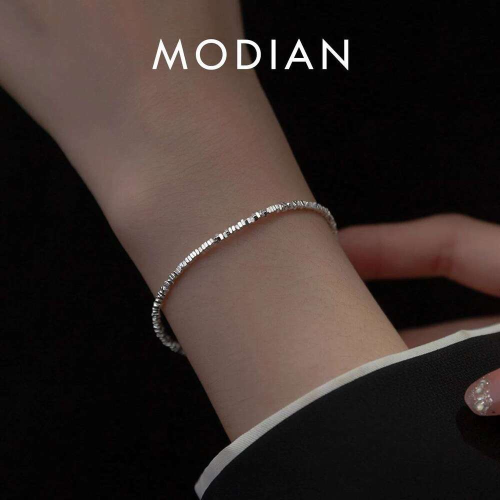 Modian Genuine 100% 925 Sterling Silver Simple Geometric Design Bracelet for Girls Trendy Women Basic Chain Fine Party Jewelry Z260225