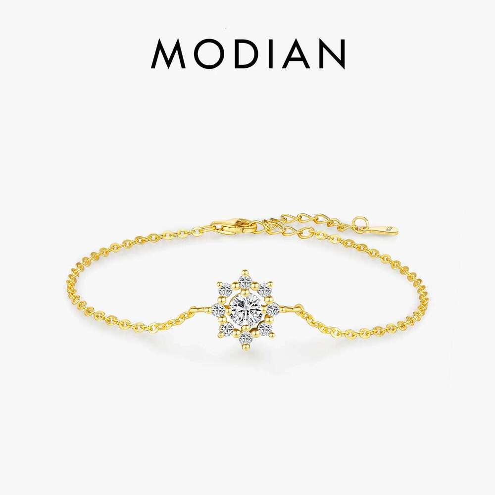 MODIAN 0.5CT VVS1 D Color Moissanite Bracelet Classic 925 Sterling Silver Snowflake Chain Charms For Women Jewelry Z260225