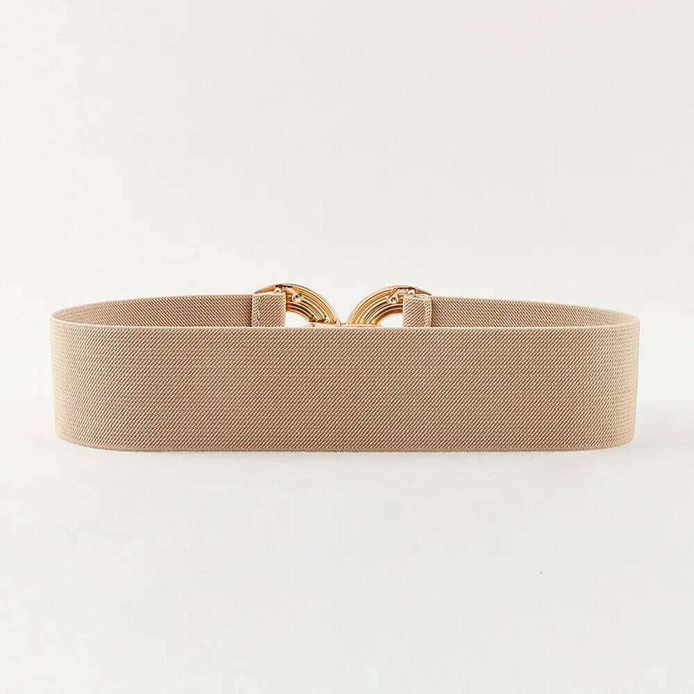 1 Piece Coffee Color Wowen's Belt Double Ring Buckle Widebelts Y260225