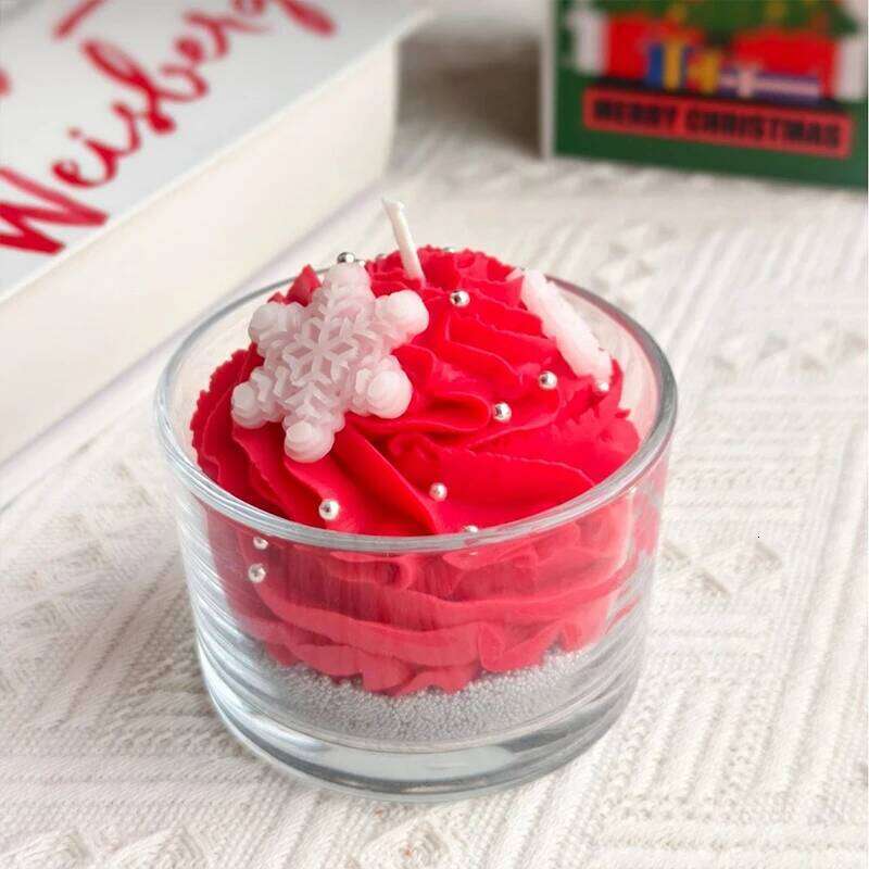 Handmade Christmas Scented Soy Wax Candles Snowflake-Shaped Creative Home Decor Fragrance Gifts W260226