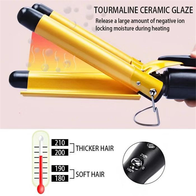 Curling Irons Hair Curling Iron Ceramic Professional Triple Barrel Hair Curler Egg Roll Hair Styling Tools Hair Styler Wand Curler Irons 231024