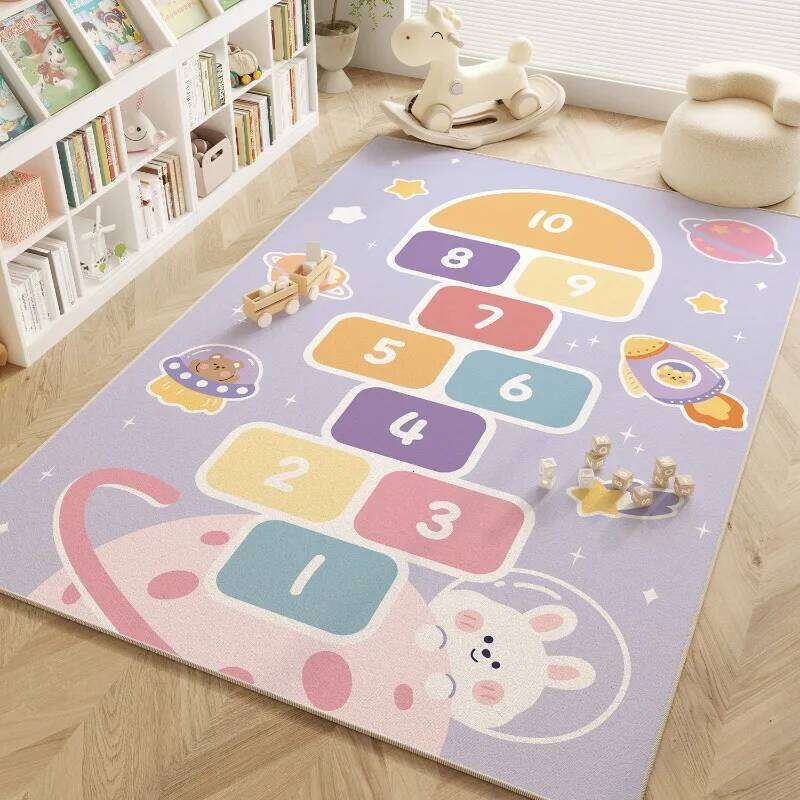 Dinosaur Carpet Cartoon Animal Print Living Room Decor Children's Play Crawling Mat Non-slip Home Decoration W260226