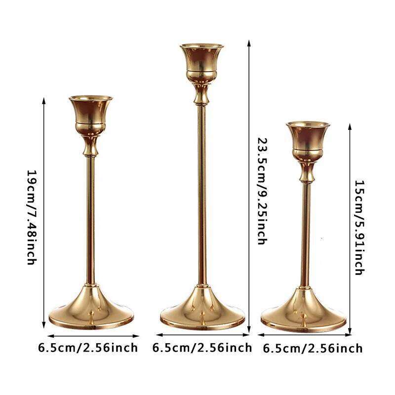 Holders Kit Brass Gold Set Wedding Table Decorative Candlestick Stand For Party Dinning W260226