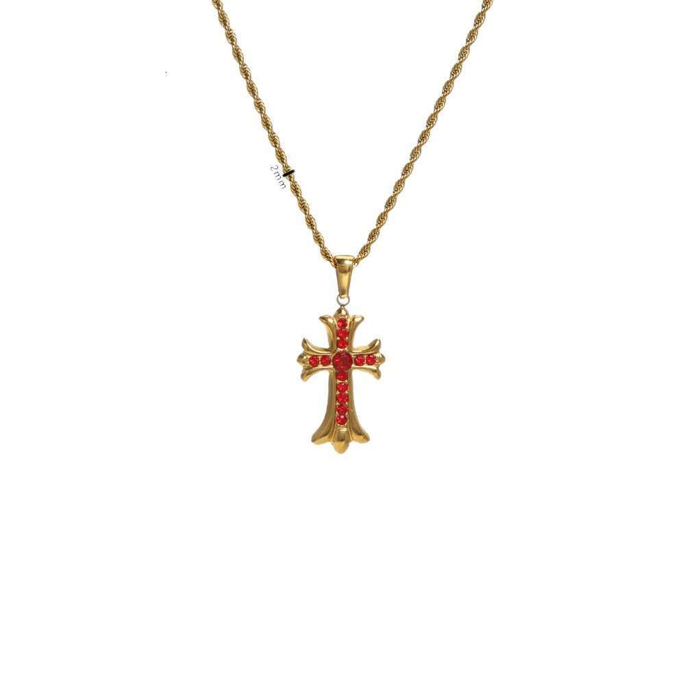 Cross Pendant Necklace Accessories Light Luxury Retro Artistic Chain