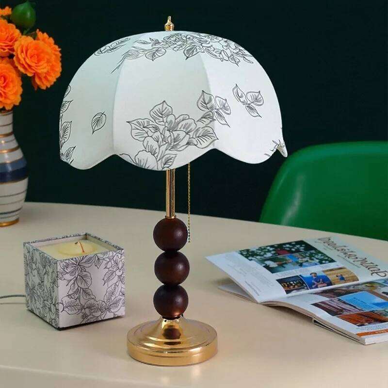 Nordic Retro French Pastoral Princess Fabric Bud Bedroom Bedside Decorative Table Lamp Light Luxury High-end Gift H260225