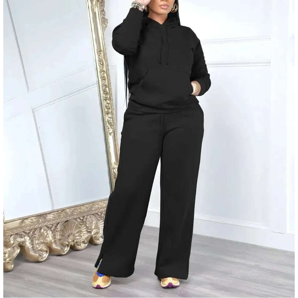 Women's wool sportswear hooded sweatshirt autumn/winter casual sports pants two-piece set 2026