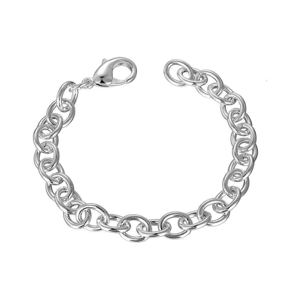 925 Sterling Silver Bracelet Buckle Basic Chain Charm Exquisite Women Fashion Wedding Party Gift Jewelry Z260225