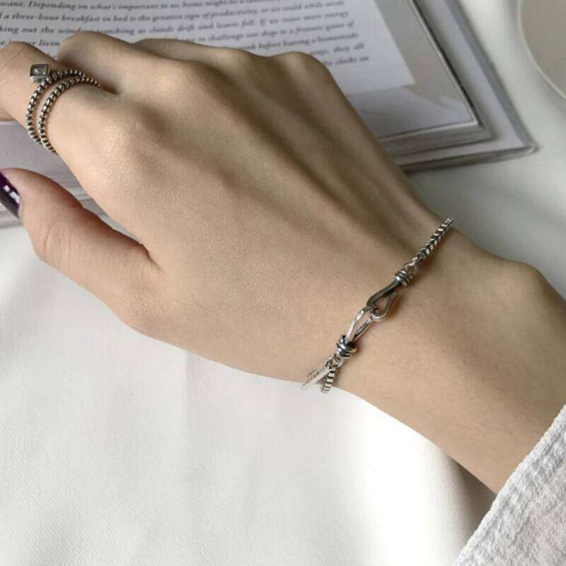 New 925 Sterling Silver Simple Style Charm Geometric Shape Woman Bracelet Birthday Gift Exquisite Accessories Jewelry Z260225