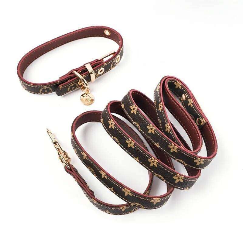 Vintage Plaid Lightweight Dog Adjustable Leash Collar Set for Small and Medium Dogs Pet Supplies Puppy Accessories