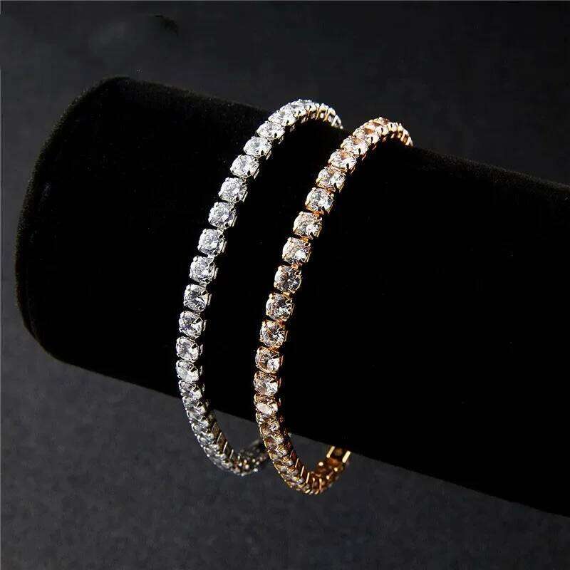New Single Row Elastic Bracelet Crystal CZ Bride Pulseira Sparkling Bangle for Women Jewelry Best Friend Wedding Lady Pulsera Z260225