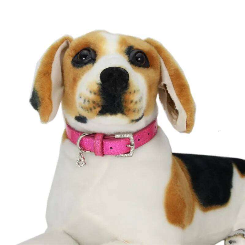 New Creative Rhinestone Heart Shiny PU Leather Diamond Button Noble Neck Strap Collar for Dogs Cats Pet Supplies