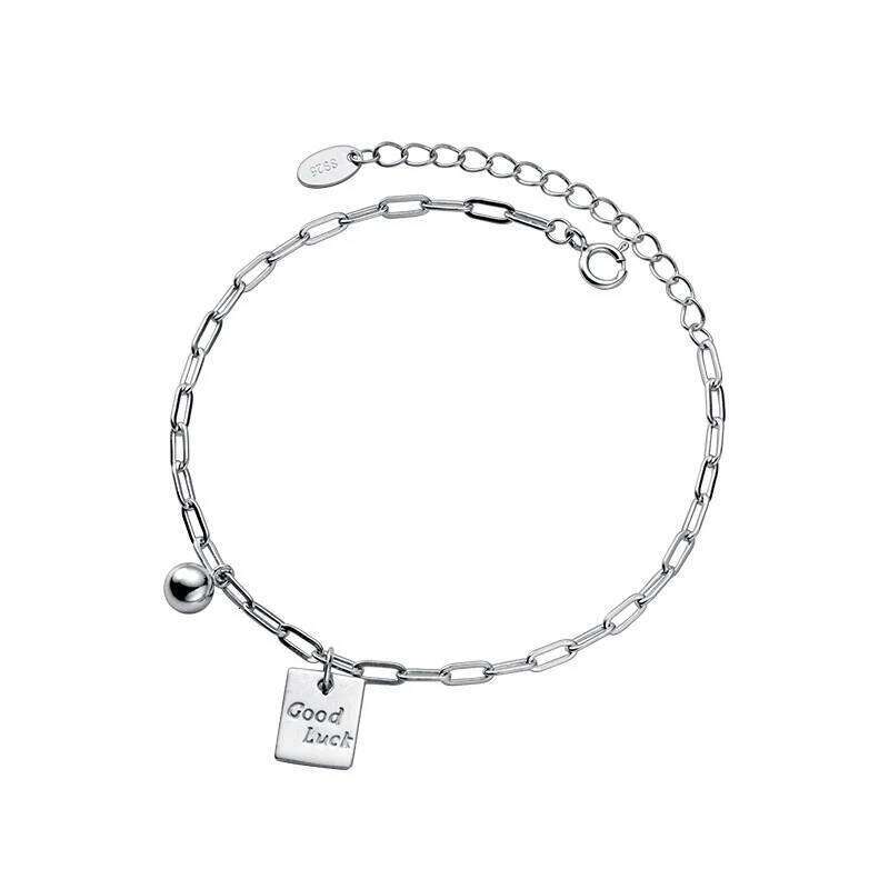 Modian Fashion Good Lucky Chain Bracelet 925 Sterling Silver Carving Simple Bracelets For Women Girls Fine Jewelry Accessories Z260225