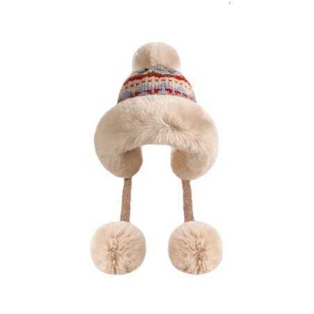 Winter Thickened Fleece-Lined Warm Lei Feng Hat for Women Knitted Jacquard Pattern Earflap Hat Northeast Cold-Proof Versatile Casual Hat S260225