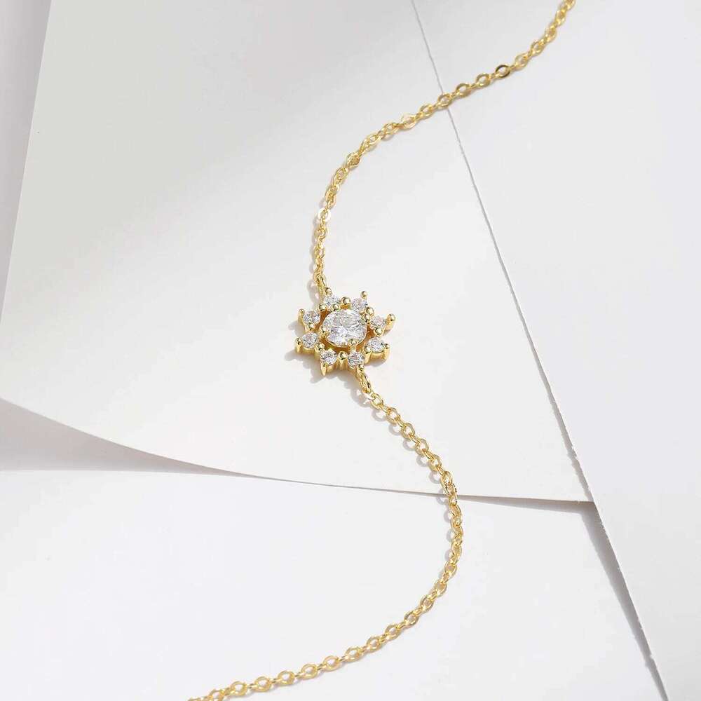 MODIAN 0.5CT VVS1 D Color Moissanite Bracelet Classic 925 Sterling Silver Snowflake Chain Charms For Women Jewelry Z260225