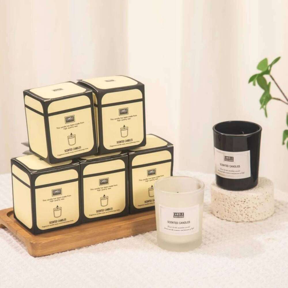 1pc Matte Black Glass Cup - Smokeless Scented Aromatic, Trendy Home Office Decor Cozy Essential Candle W260226