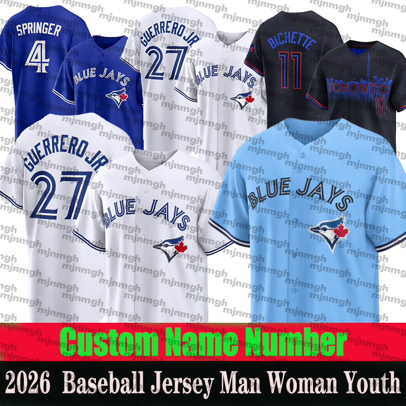 #27 Vladimir Guerrero Jr. Jersey #11 Bo Bichette Jersey #4 George Springer Blue Jays Jerseys Kevin Gausman Chad Green Alejandro Kirk Davis Schneider Baseball Jerseys