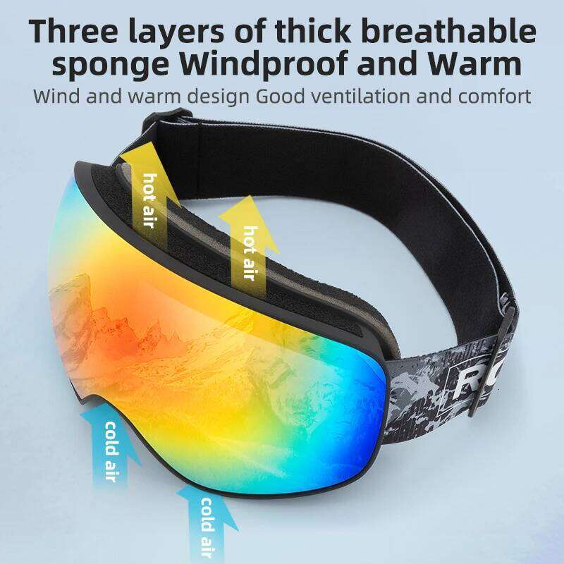 ROCKBROS Skiing Snowboarding Eyewear Goggles for Adult / Child Windproof Anti-fog Snow Ski Glasses Winter Sports Accessories Z260225