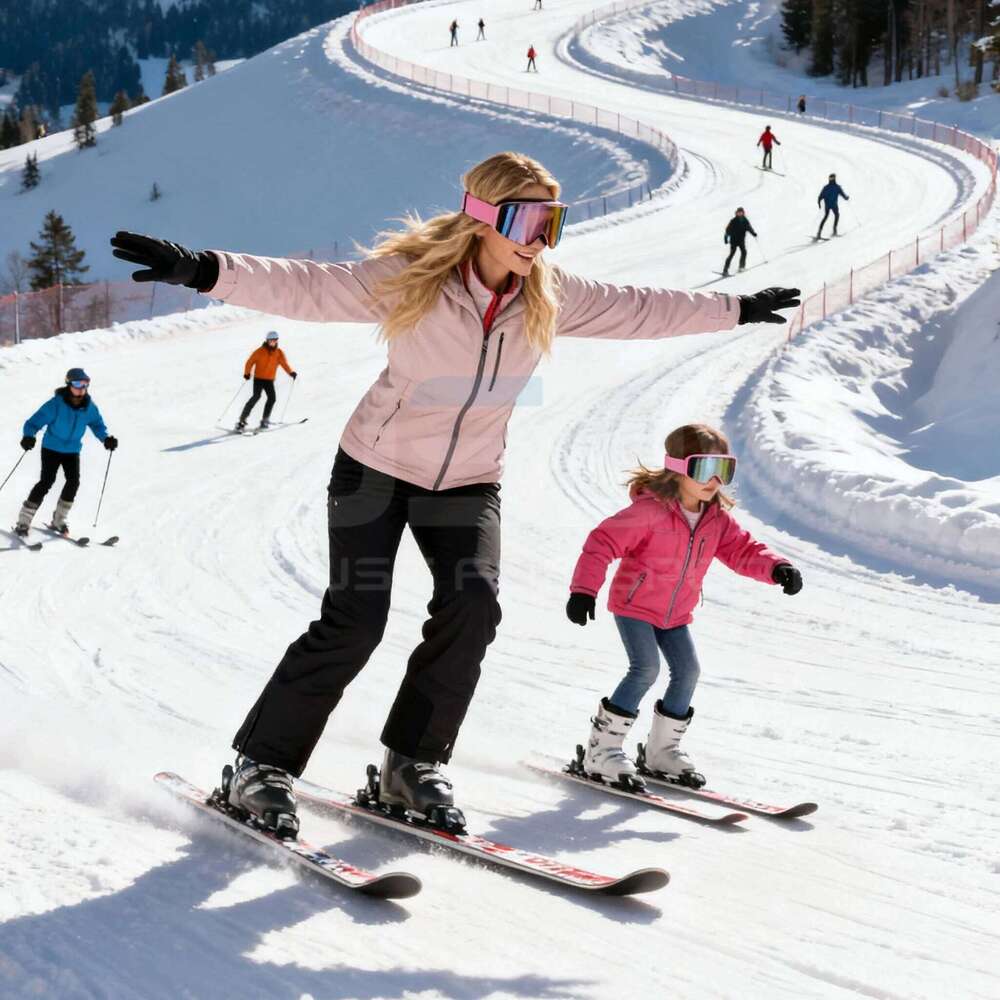 Adults +Kids Professional Anti-Fog Ski Snowboard Goggles UV400 Double Layers Skiing Glasses XMAS New Year Gifts Z260225