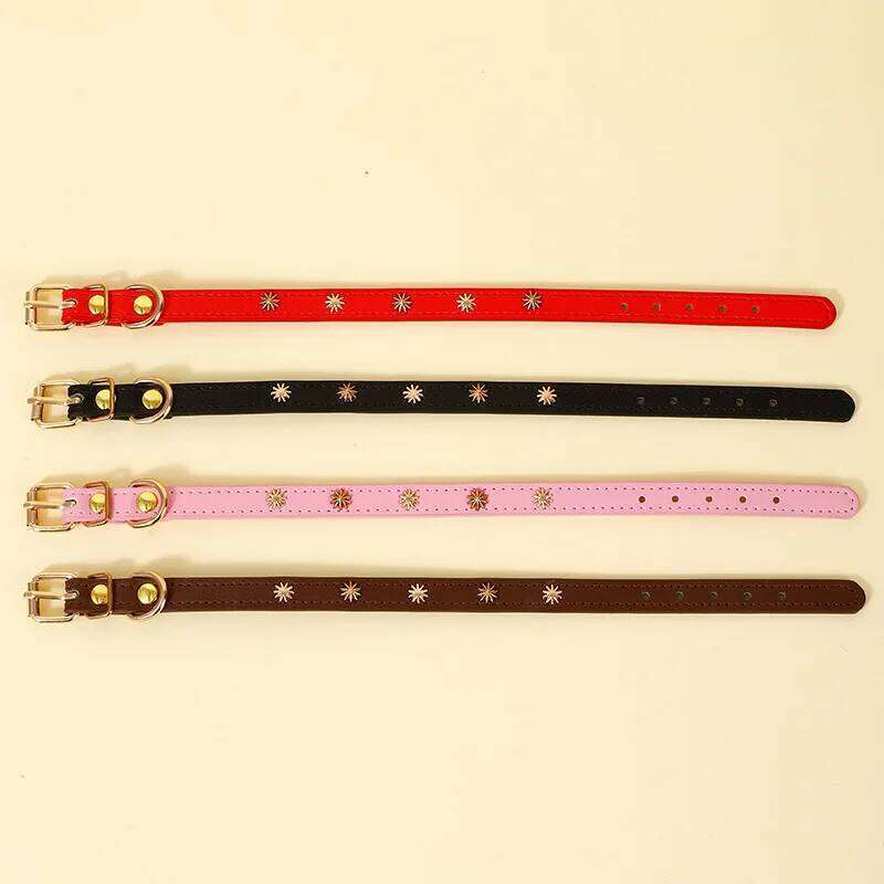 Pet Supplies 1pc Real Leather Collar Soft Puppy Cat Collars Adjustable Chihuahua Necklace Alloy Buckle Dog Chain Accessories