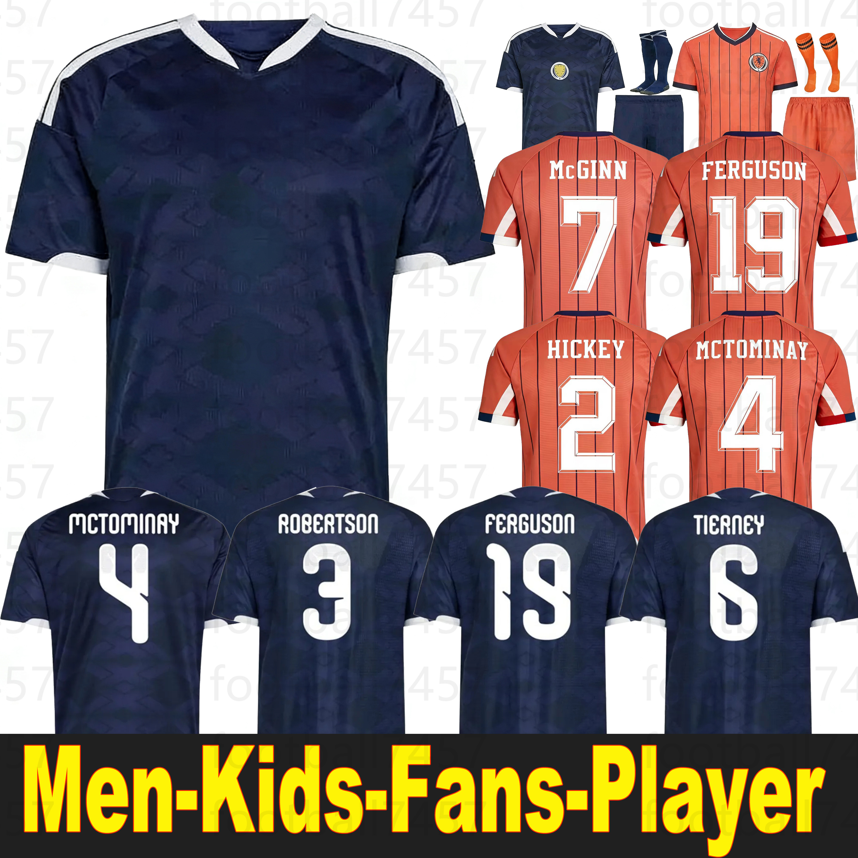Scotland Soccer Jersey 2026 World Cup away home TIERNEY ROBERTSON football kit shirt CHRISTIE McGREGOR McGINN McKENNA men kids kit sets uniforms