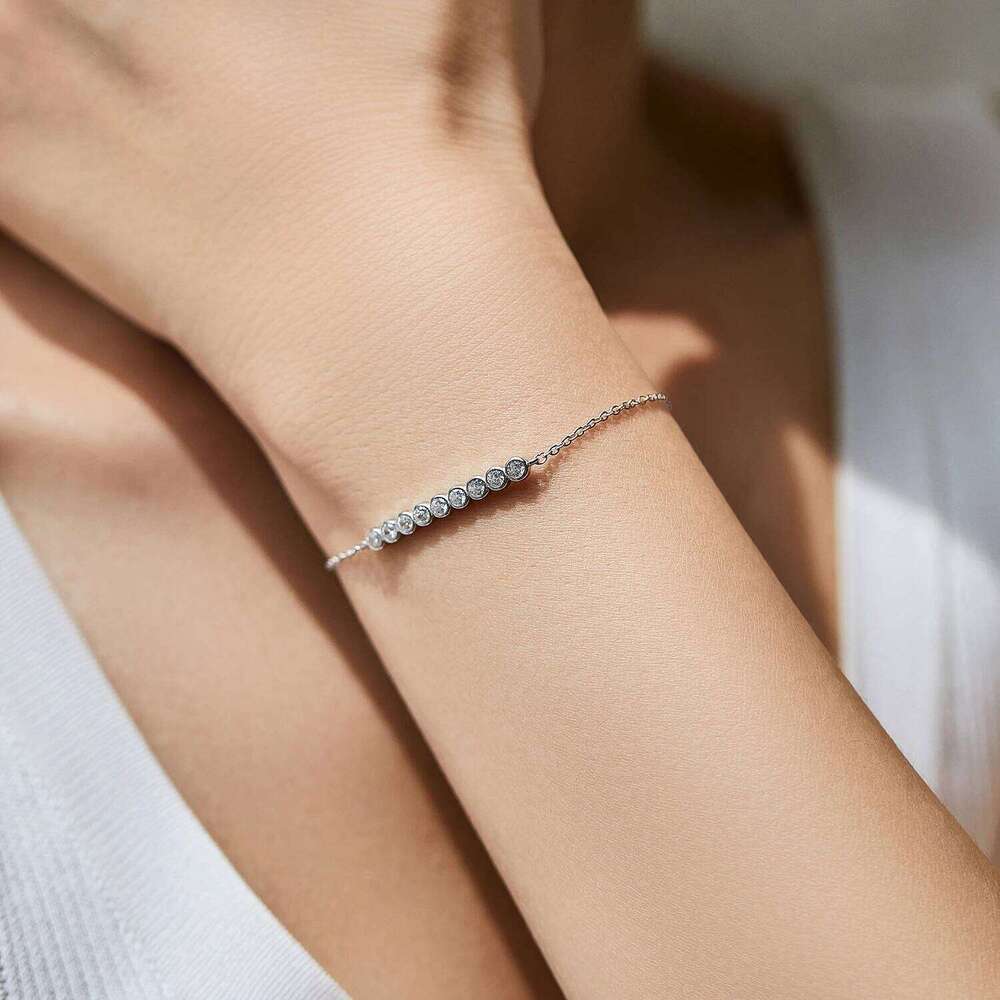 MODIAN D Color Moissanite 925 Sterling Silver Simple Bracelet Round Lab Diamond Chain Link Jewelry For Women Luxury Wedding Gift Z260225