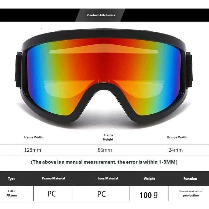 Windproof Winter Glasses Men and Women Anti-Fog Ski Sunglasses Snow Goggles Ideal for Mountaineering Motorcycle Riding Z260225