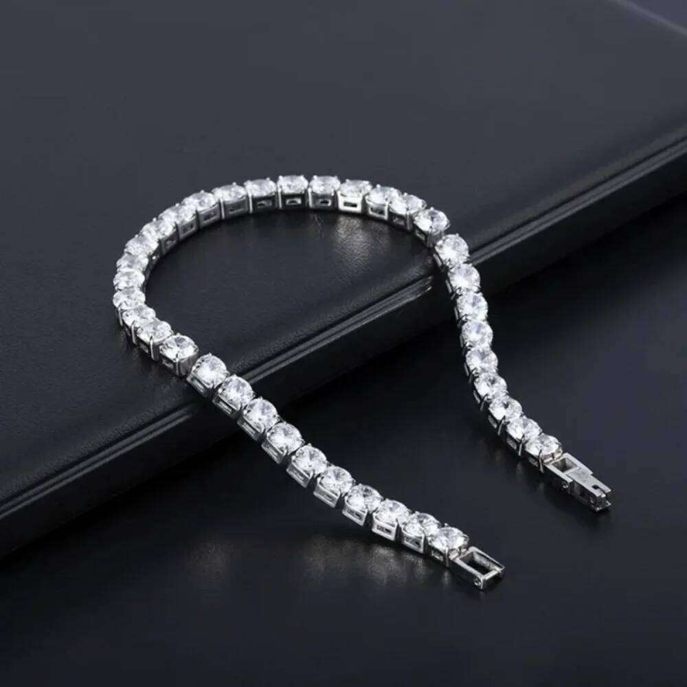 2026 Tennis Iced Out Bracelets For Women Silver Color Men Bracelet Chain Homme Jewelry Z260225