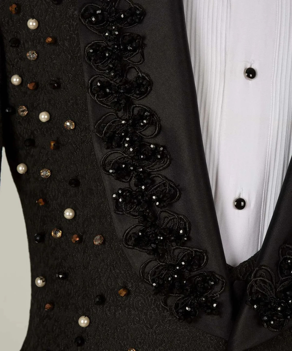 Men Suit 2Piece Blazer Single Breasted Jacket Crystals Beaded Slim Fit Wedding Tuxedo Groom Prom Customized 260128