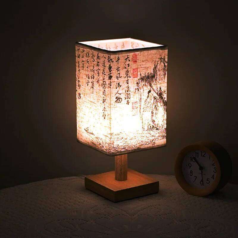 Chinese calligraphy desk bedroom bedside lamp study and breakfast atmosphere tea house retro style night light H260225