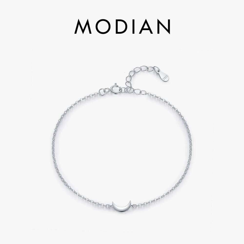 MODIAN Link Chain 925 Sterling Silver Polishing Simple Cute Moon Stackable Bracelet For Women Party Fine Jewelry Gifts Z260225