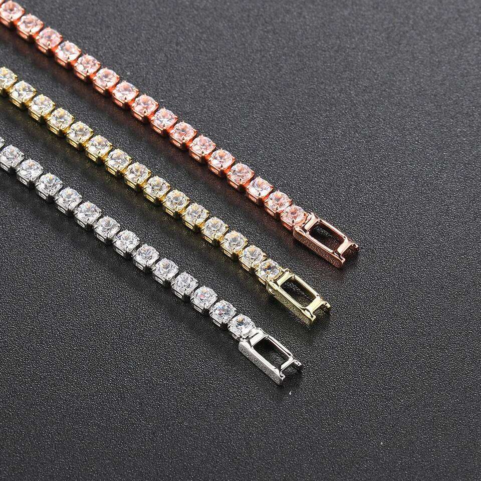 Fashion 2.5mm Zirconia for Women Crystal Charm Designer Tennis Thin Chain Bracelet on Hand Wedding Jewelry KC128 Z260225