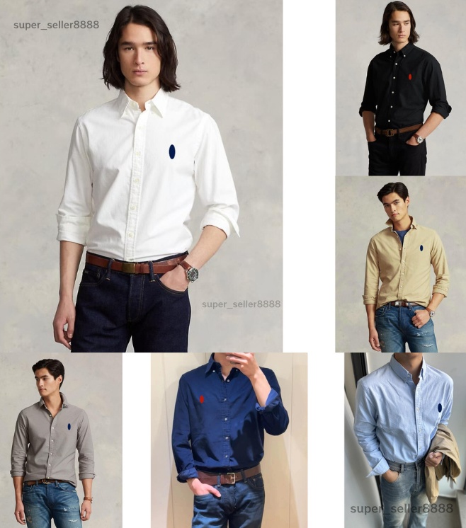 Fashion Men's Polo Shirt Pony Embroidered Luxury Long Sleeve Sport Casual Style Shirts Stand Neck Solid Straight Loose Blouse Tops Cotton Highend Polo Shirt