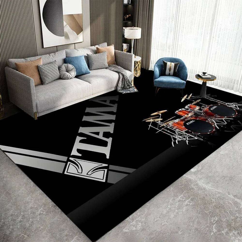 Stylish T-TAMA Drum Print Floor Mat Anti-Slip Carpet Music Enthusiasts Unique Rug for Jazz or Electronic Drum-Themed Decor W260226