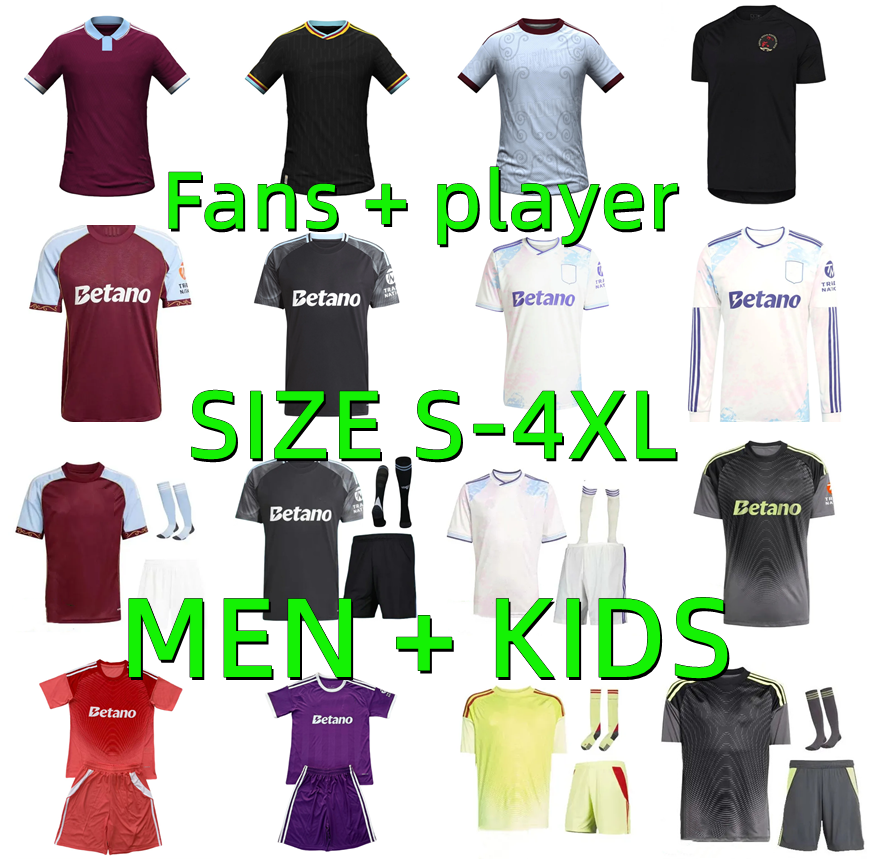 2026 2027 Aston McGINN ROGERS Soccer Jerseys villa 25 26 27 ELLIOTT KAMARA MARTINEZ SANCHO ONANA WATKINS KONSA TIELEMANS Player version Football shirt Men kids kits