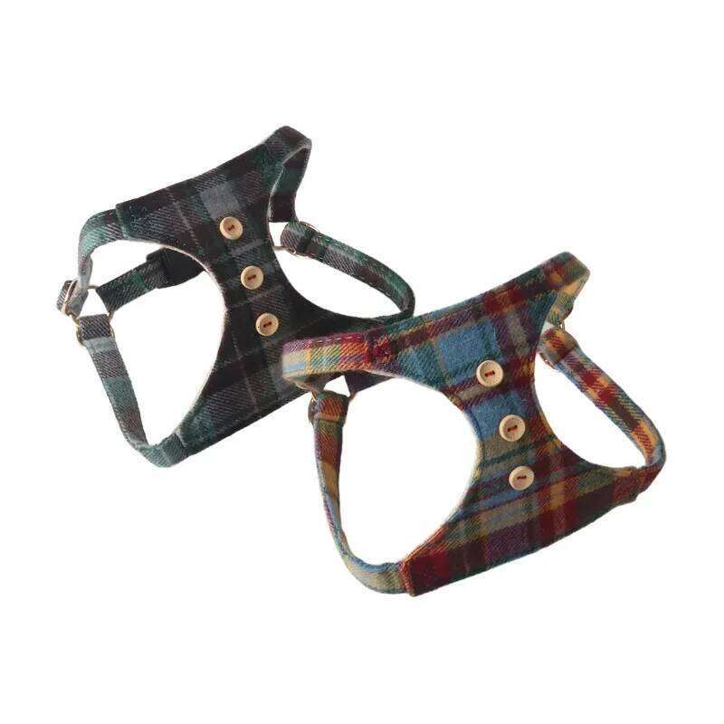 British Style Harness for Small and Medium Dogs Adjustable Dog Vest with Multifunctional Leash Set Pet Supplies