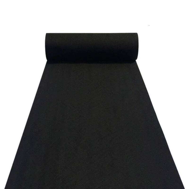 New Classic Black Solid Color Non-woven Fabric Terrace Carpet Film Festival Outdoor Event Decoration Rug Sports Club W260226