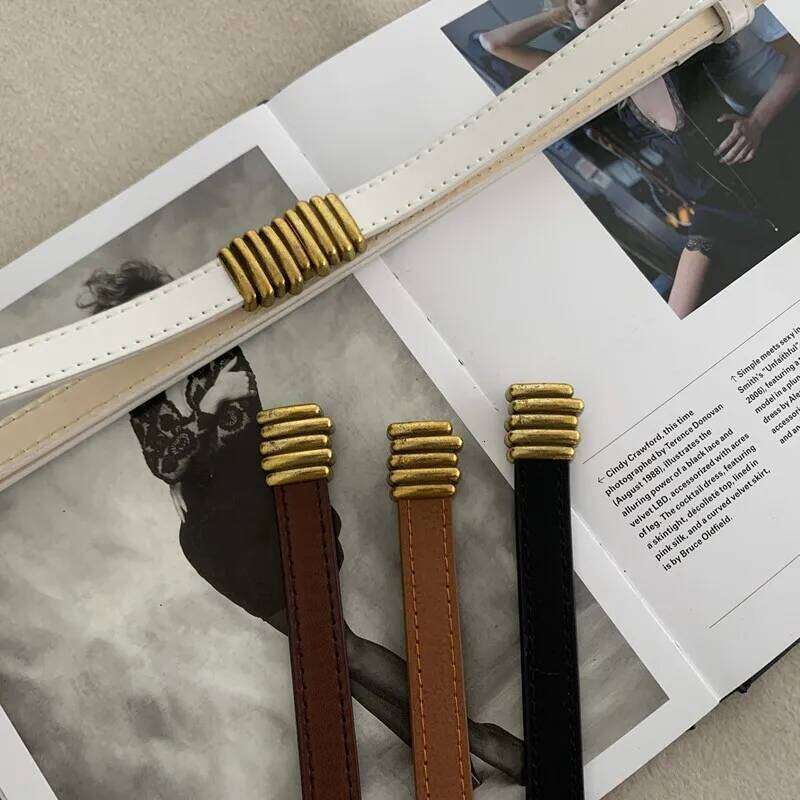 Female Elastic Thin Waist Strap Circle Belt for Women Skirt Coat Sweater Leather Ladies Band Decoration Accessories Y260225