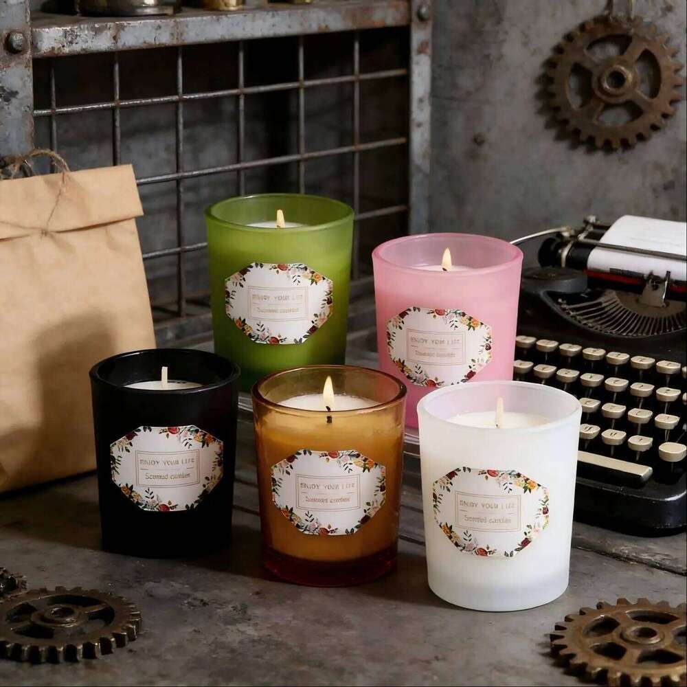 1pc Niche Aromatherapy Candle - Smokeless Plant Wax Glass Jar Candle, Essential Oil Scented for Home Wedding Party Gatherings W260226